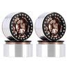 Aluminum 1.9" Alloy Beadlock Wheel Rim Hub for 1/10 RC Crawler Car Axial SCX10 90046 Traxxas TRX4 Redcat Gen8- 4Pc Black