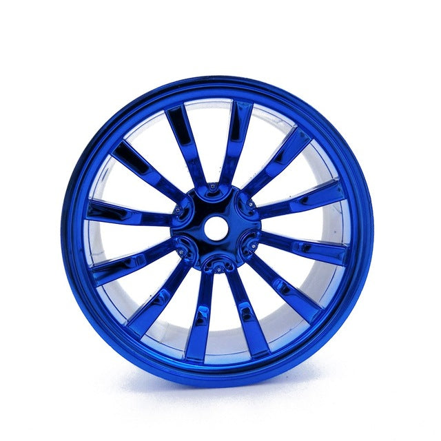 52*26mm Wheel Rim Tire Hub for 1/10 RC On Road Touring Car - 4Pc Set Blue