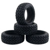 High Performance RC Rally Car Black Grain Rubber Tyre Wheel Tires for 1:10 On Road R/C Cars - 4Pc Set