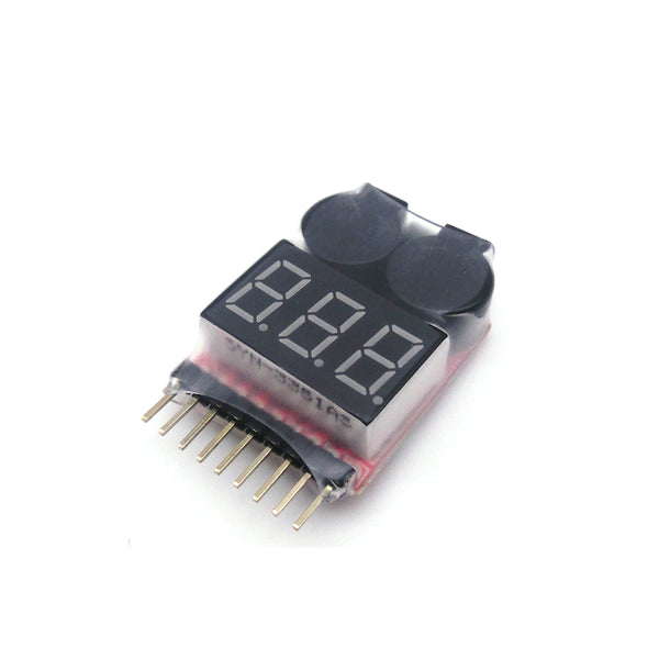 1-8S Low Voltage Buzzer Alarm Lipo Battery Voltage Indicator Tester for RC Car Boat & Drone - 1Pc