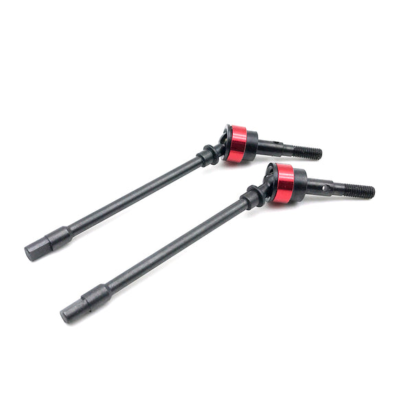 Hard Steel Front Axle CVD Drive Shaft Dogbone for 1/10 Axial SCX10 RC Crawler - 1Pr Red